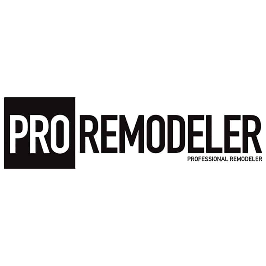 Black and white "PRO REMODELER" logo with "PRO" in a black square and "PROFESSIONAL REMODELER" in smaller text below "REMODELER.